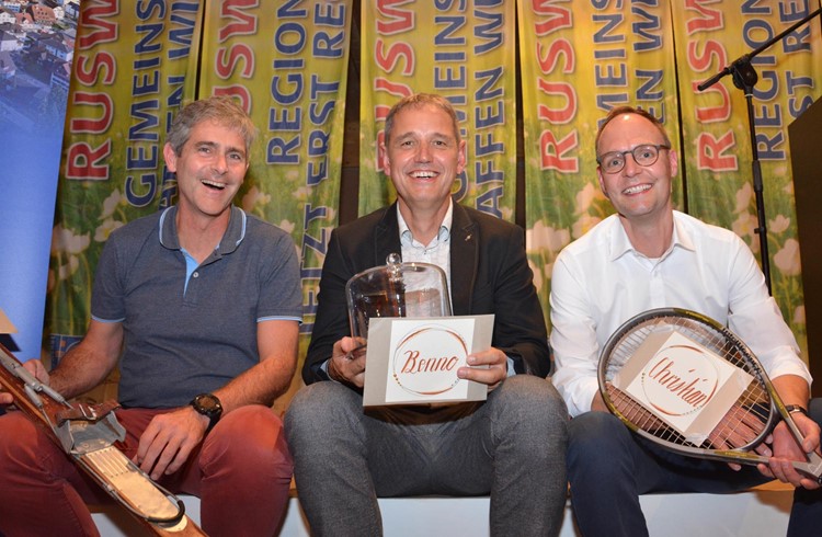Die abtretenden Vorstandsmänner: (von links): André Hegglin, Benno Geisseler und Christian Vogel. Foto Denise Meyer