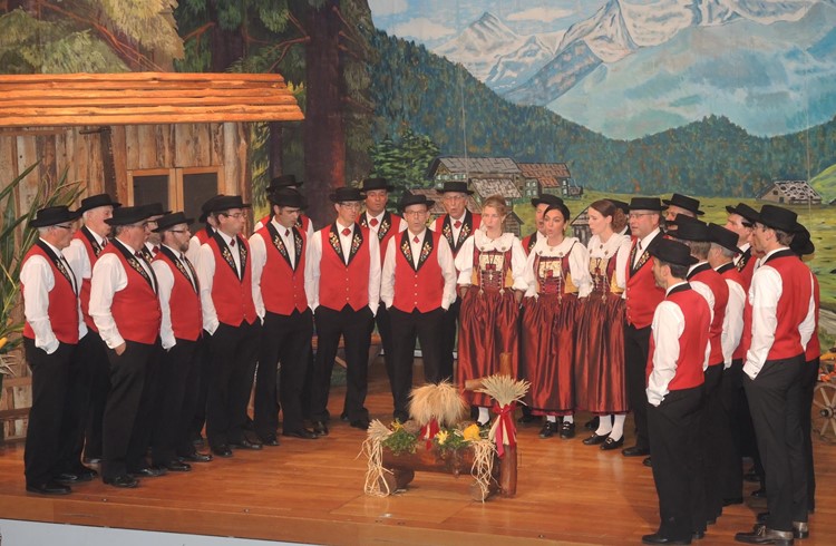 Der Jodelklub Heimelig beim Konzertauftritt am letzten Samstag. Foto Josef Stirnimann-Maurer
