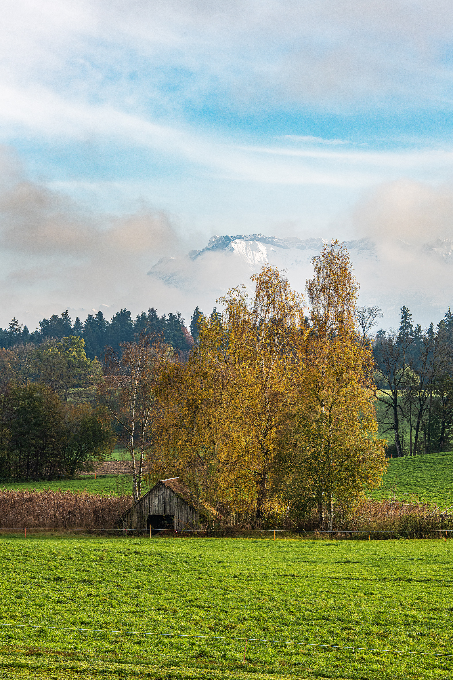 Hier noch Herbst, in den Bergen schon Winter! | Stefan Dubach, Ruswil